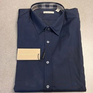 Navy blue Burberry men’s button down shirt